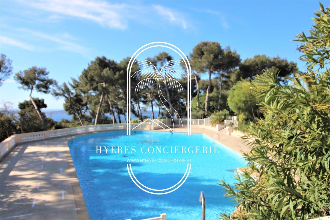 Apartament T3 Standing-Splendide Vue Mer - Piscine Parking By Hc Hyères Zewnętrze zdjęcie